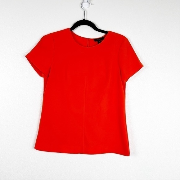 J Crew Clemson Orange Matte Crepe Top Sz 0‎ - Picture 1 of 6